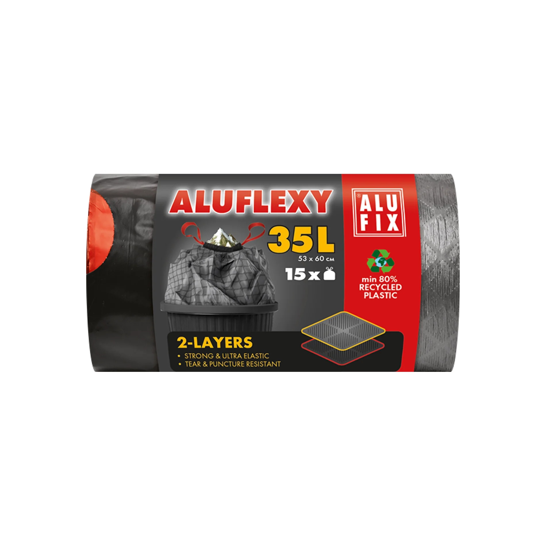 Vrečke za smeti z elastičnim trakom ali Aluflexy 35 ali 60 l