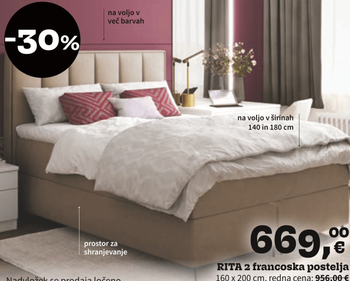 RITA 2 francoska postelja 160 x 200 cm