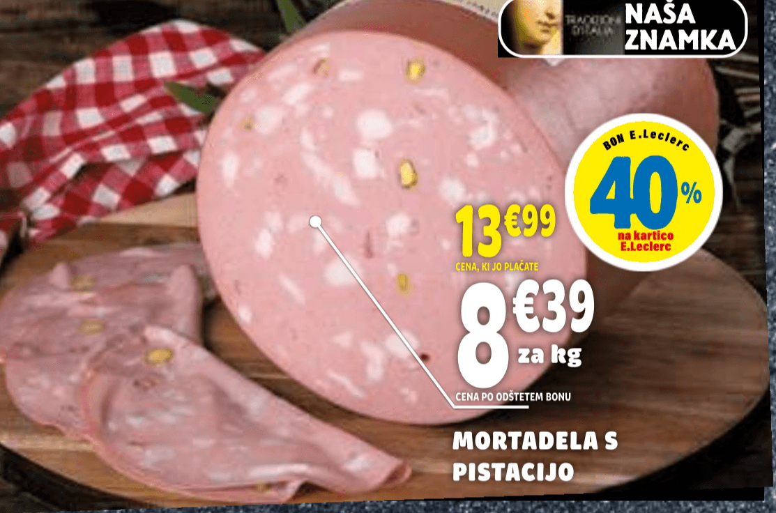 Mortadela s pistacijo