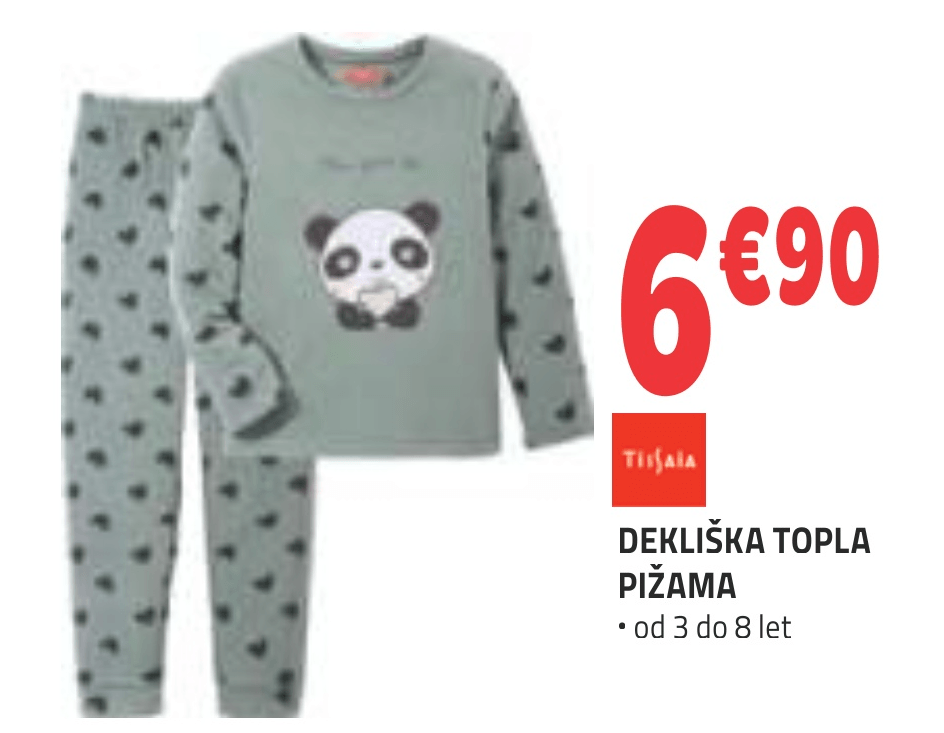 Dekliška topla pižama