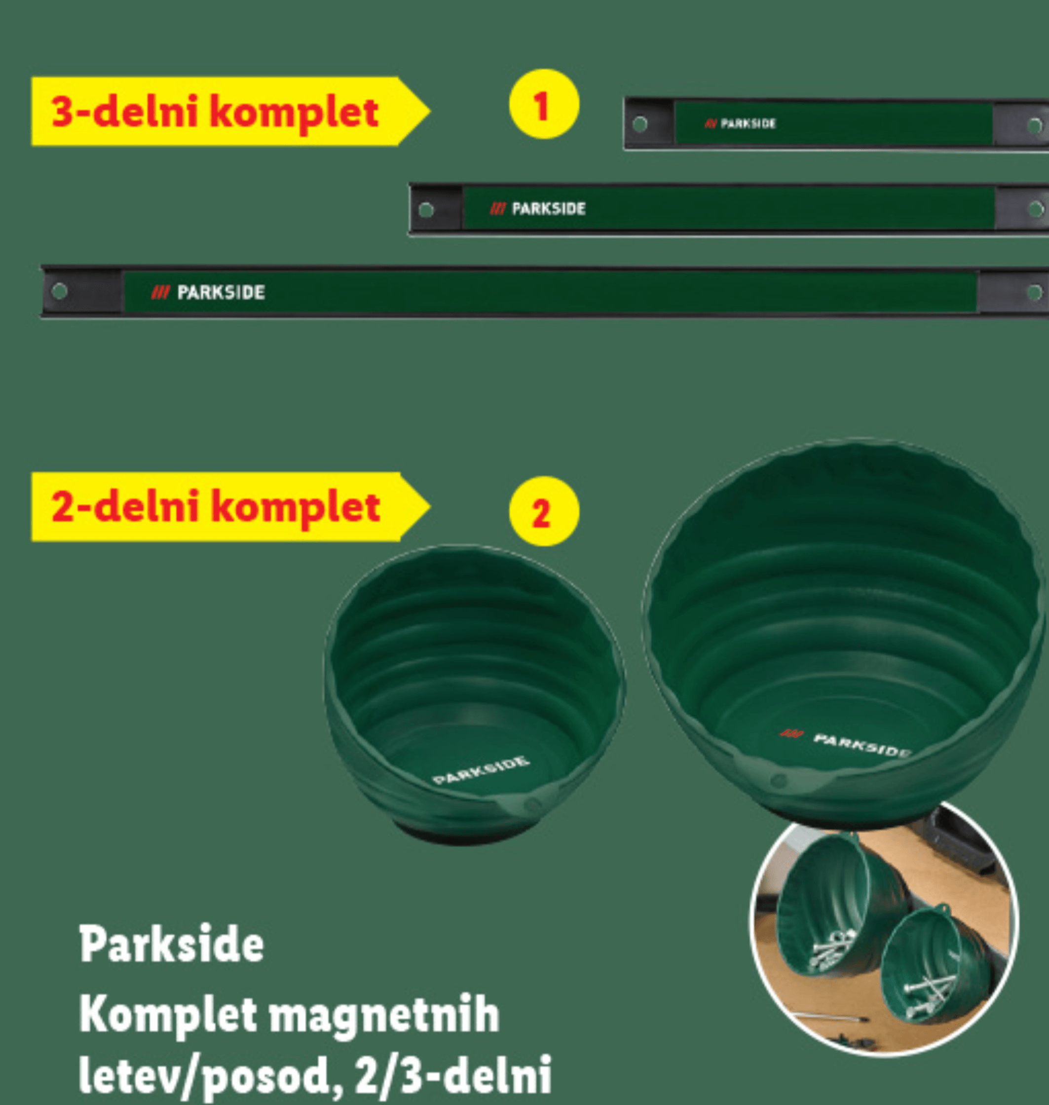 Parkside Komplet magnetnih letev/posod