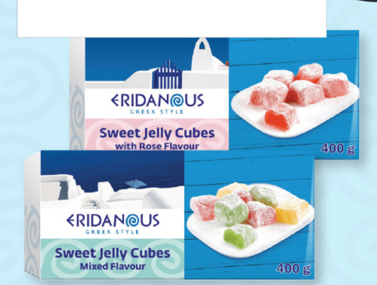 ERIDANOUS Žele kocke 400 g - Akcija v trgovini Lidl
