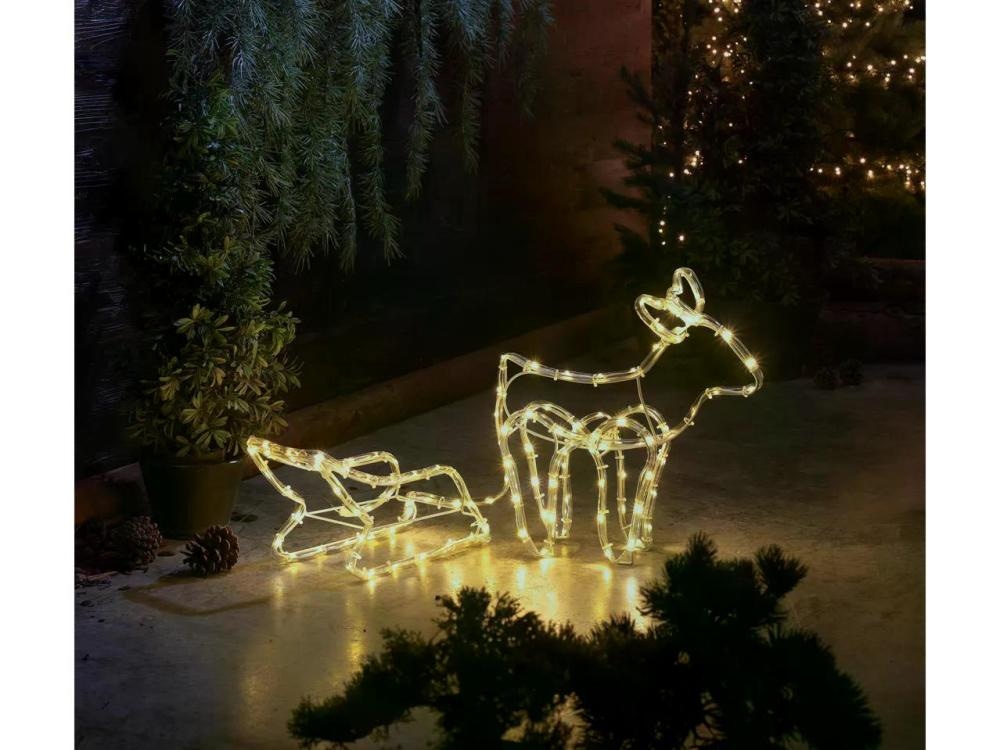 LIVARNO home 3D-figura iz svetlobne cevi Jelen