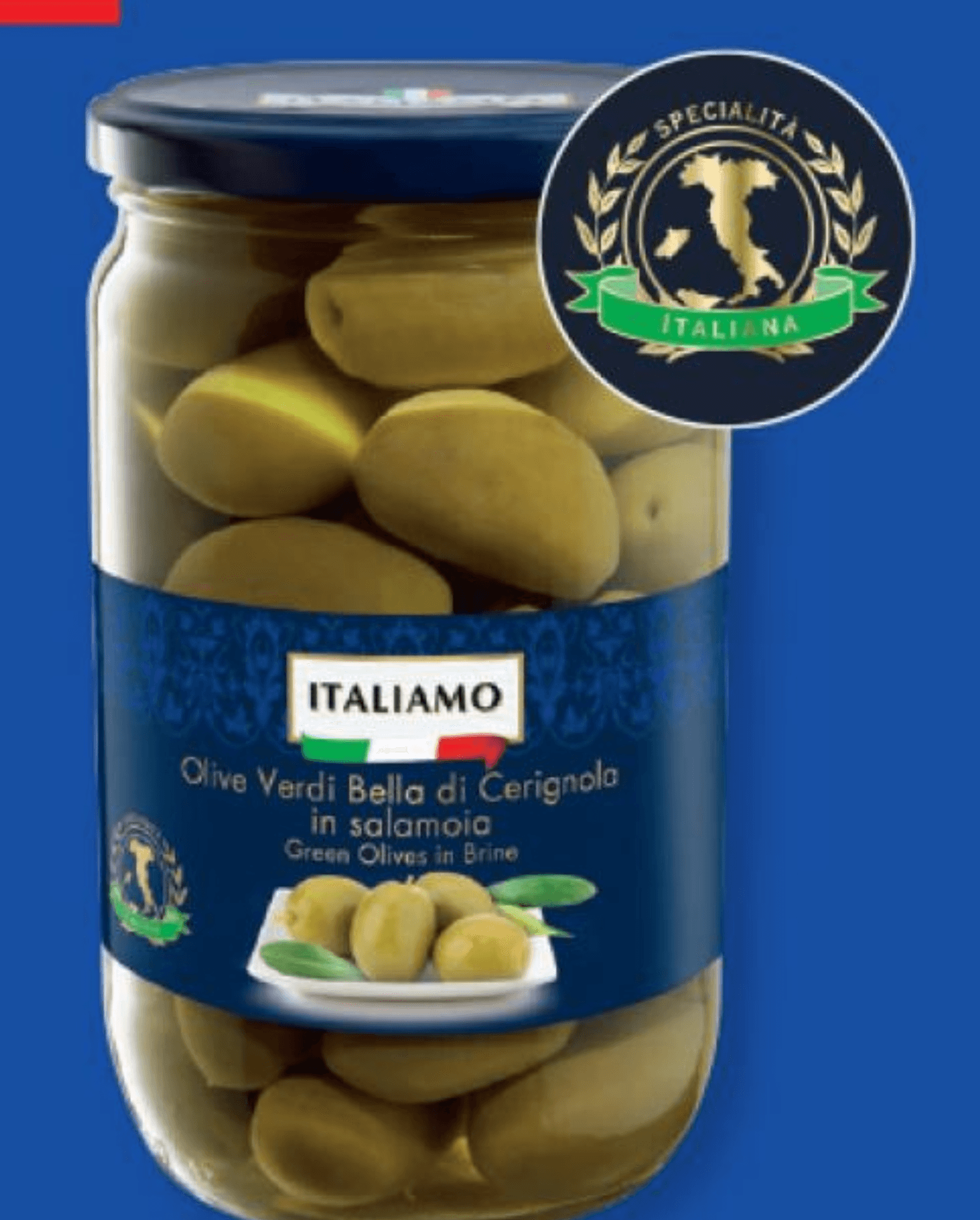 ITALIAMO Italijanske zelene olive „Bella di Cerignola“ 720 ml