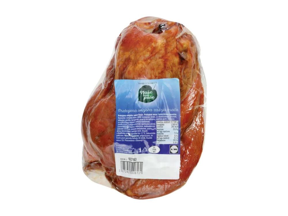 NAŠE NAM PAŠE Prekajena svinjska zadnja krača pribl. 1,2 kg - Akcija v trgovini Lidl