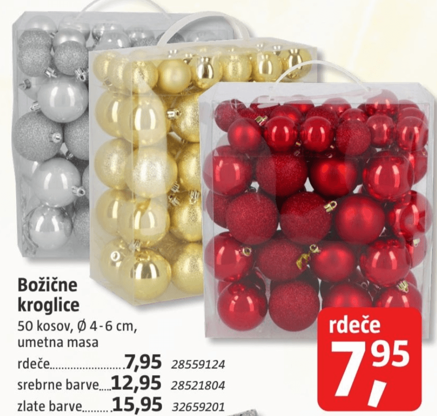Božične kroglice 50 kosov