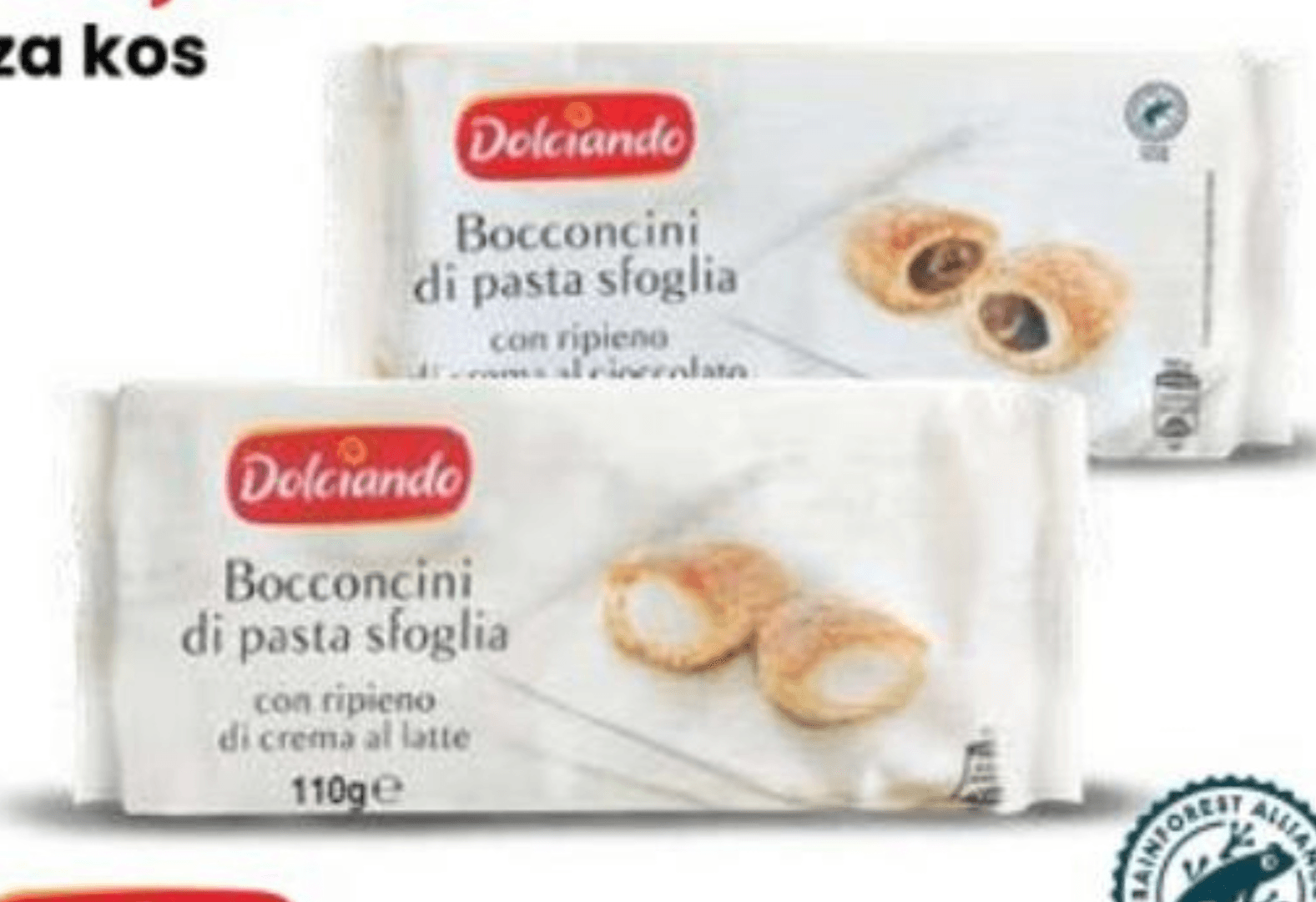 Dolciando Listnati žepki s čokoladno/mlečno kremo 110 g