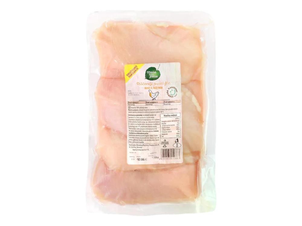 Naše nam paše Svež piščančji prsni file pribl. 1,2 kg