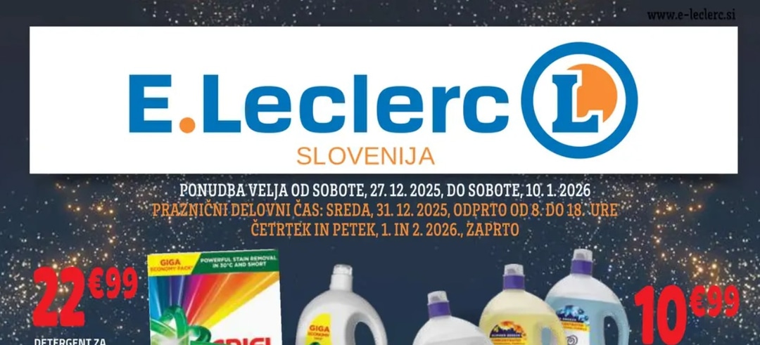 E.Leclerc katalog Akcijska ponudba od 27.12. do 10.01.2026