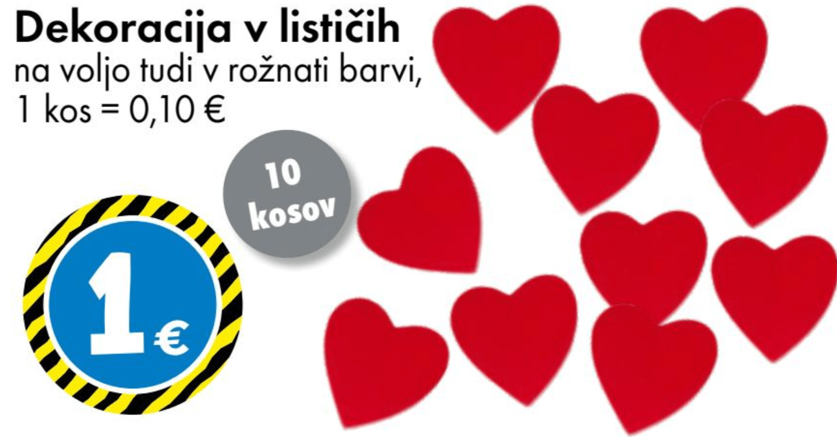 Dekoracija v lističih 10 kosov - Akcija v trgovini Tedi