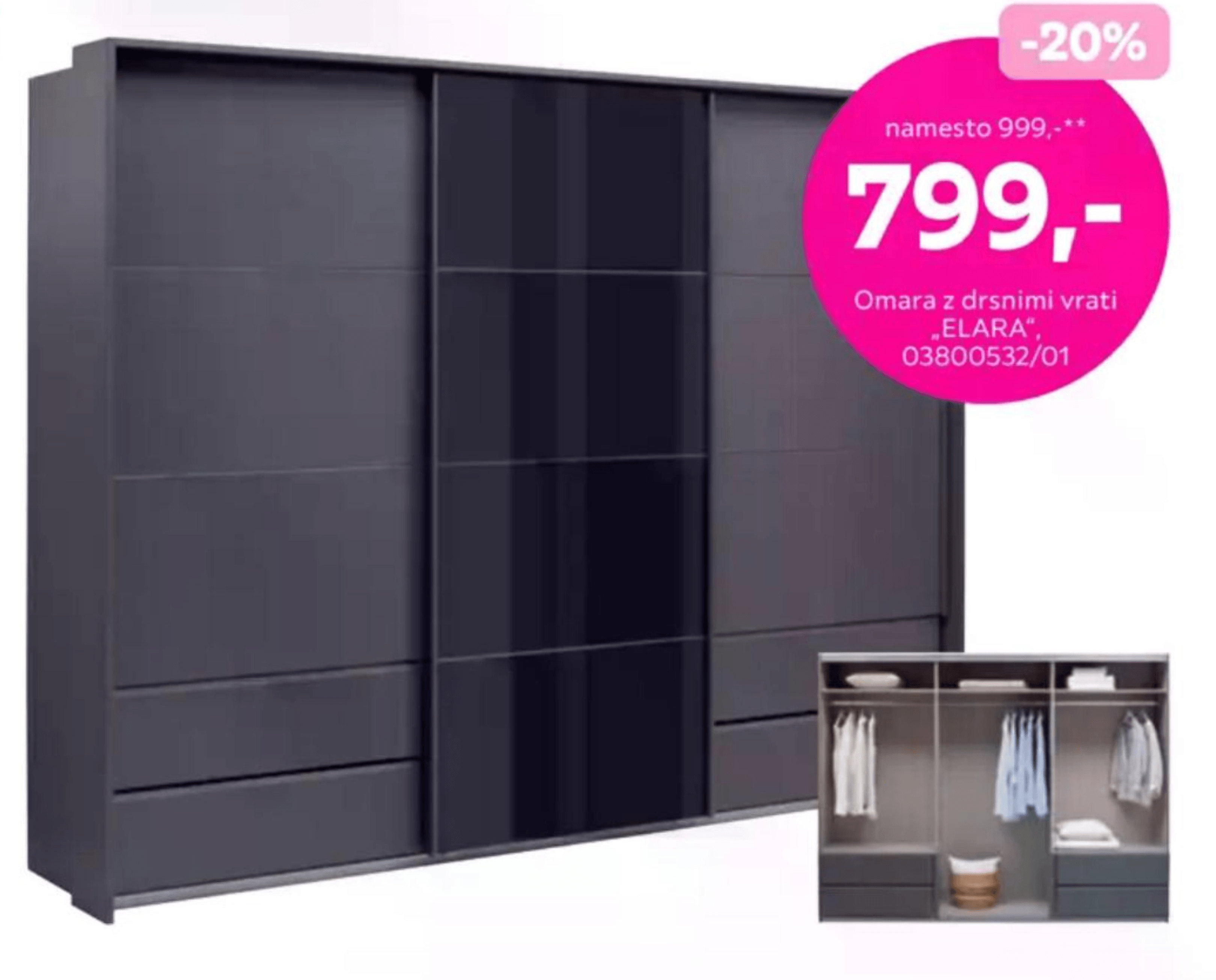 Omara z drsnimi vrati „ELARA"