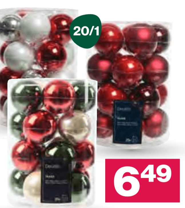 Set steklenih novoletnih krogel 20/1