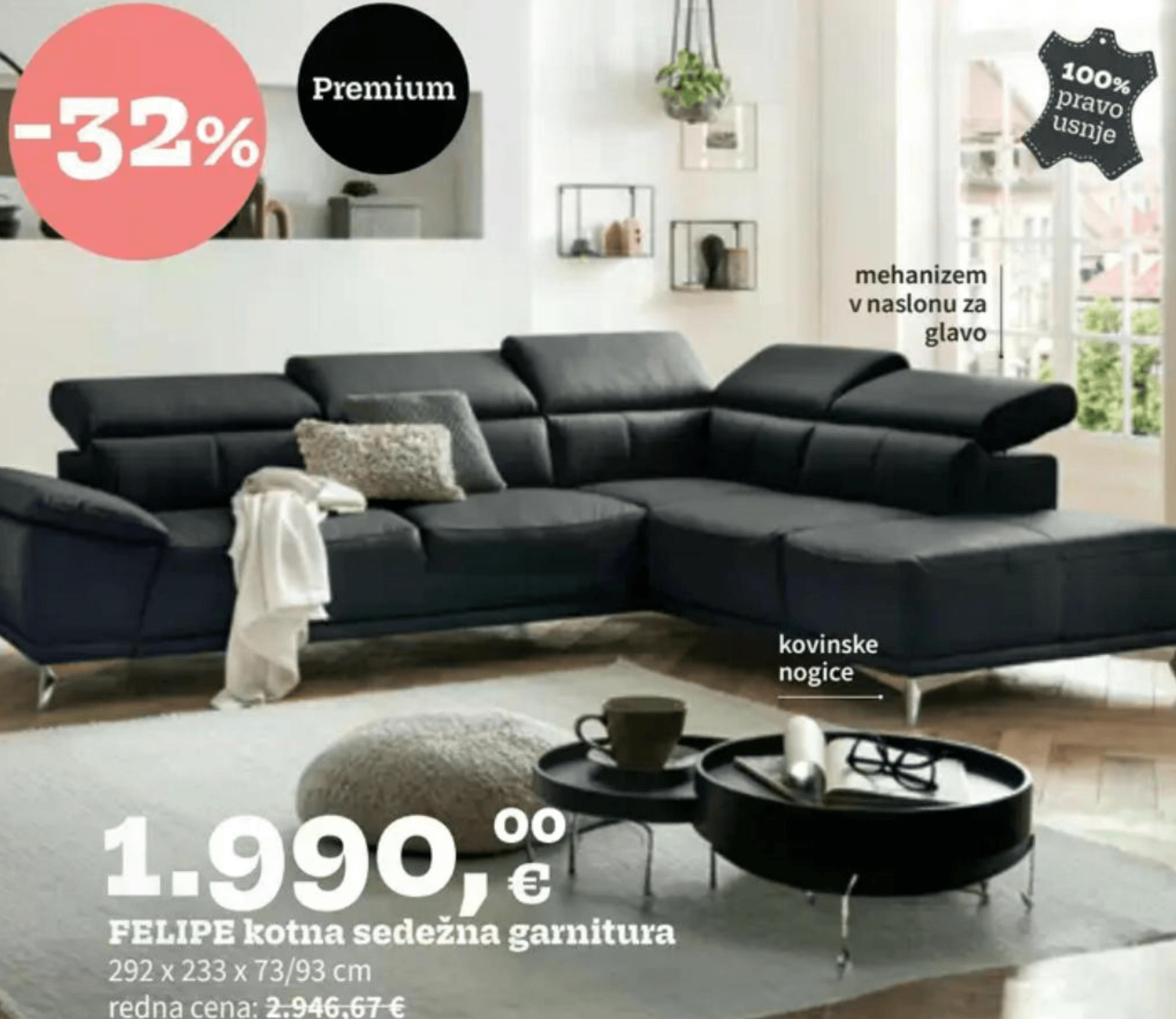 Mattia kotna sedežna garnitura