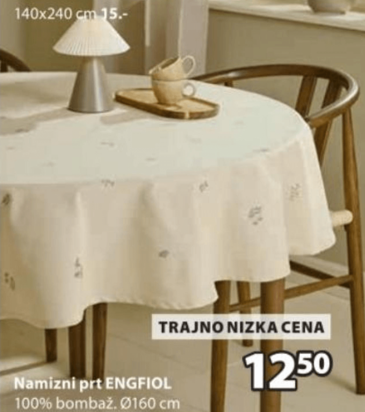 Namizni prt ENGFIOL Ø160 cm