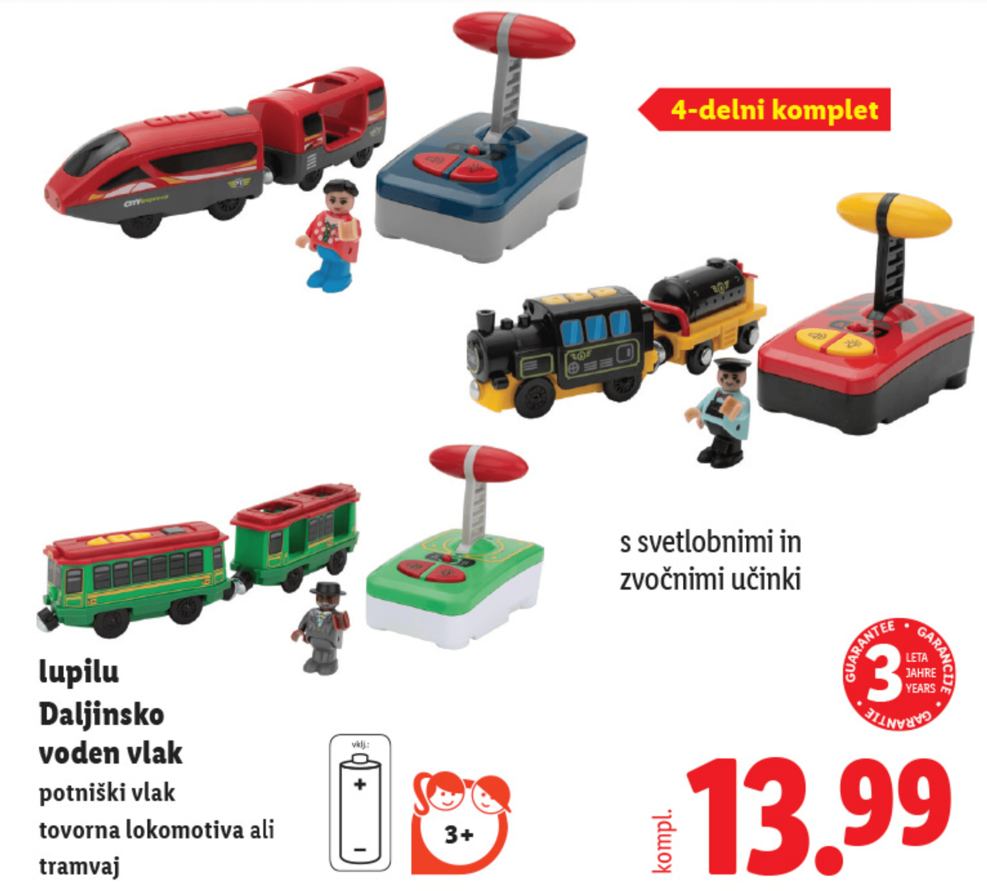 Lupilu Daljinsko voden vlak 4-delni komplet