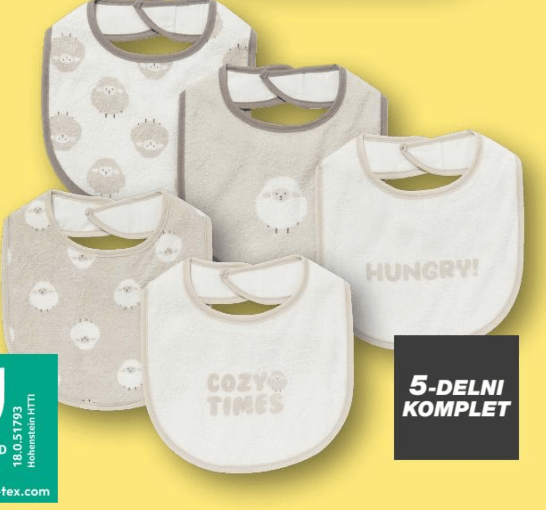 Slinček za dojenčke 5-DELNI KOMPLET