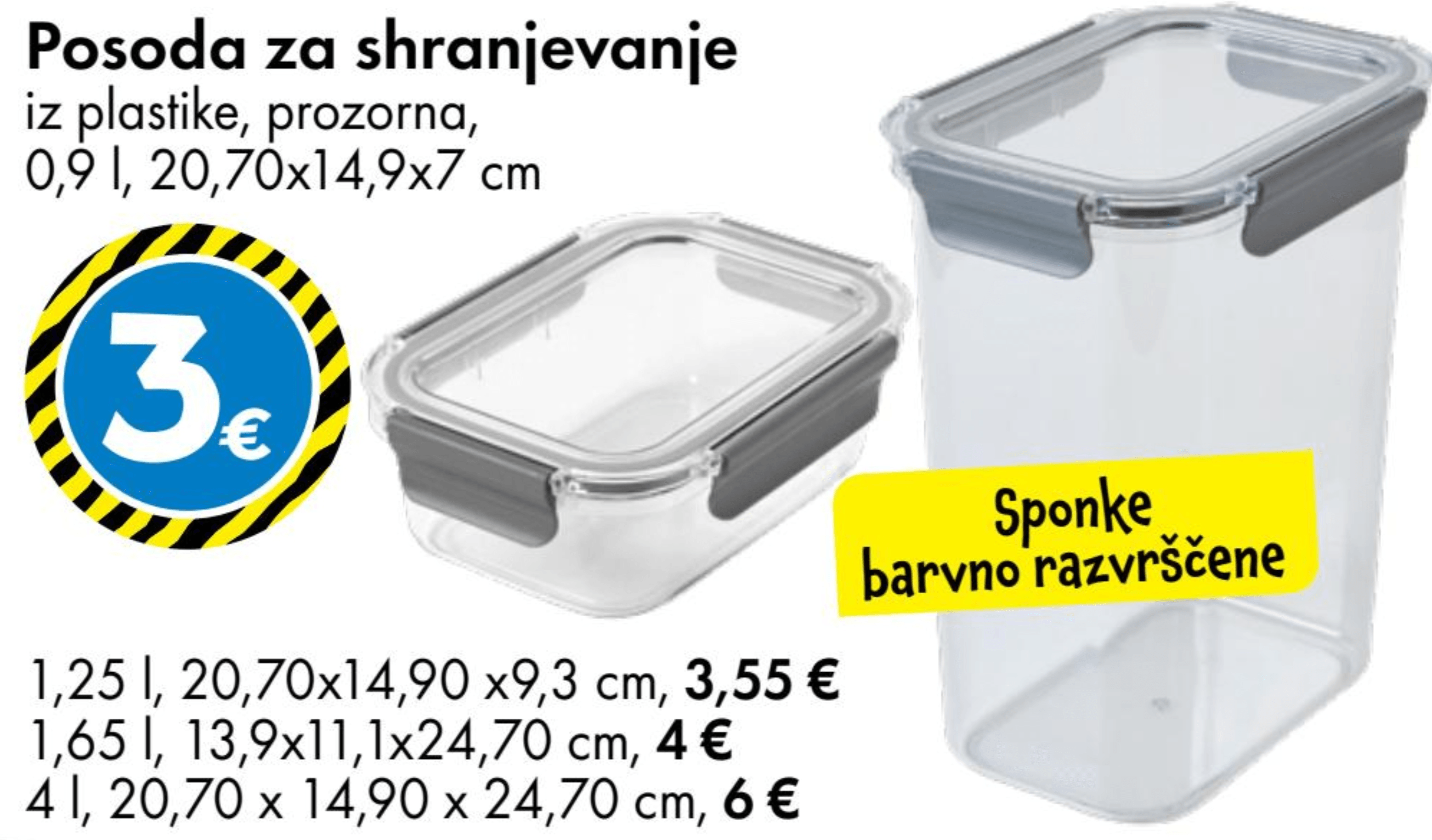 Posoda za shranjevanje 0,9 l - Akcija v trgovini Tedi