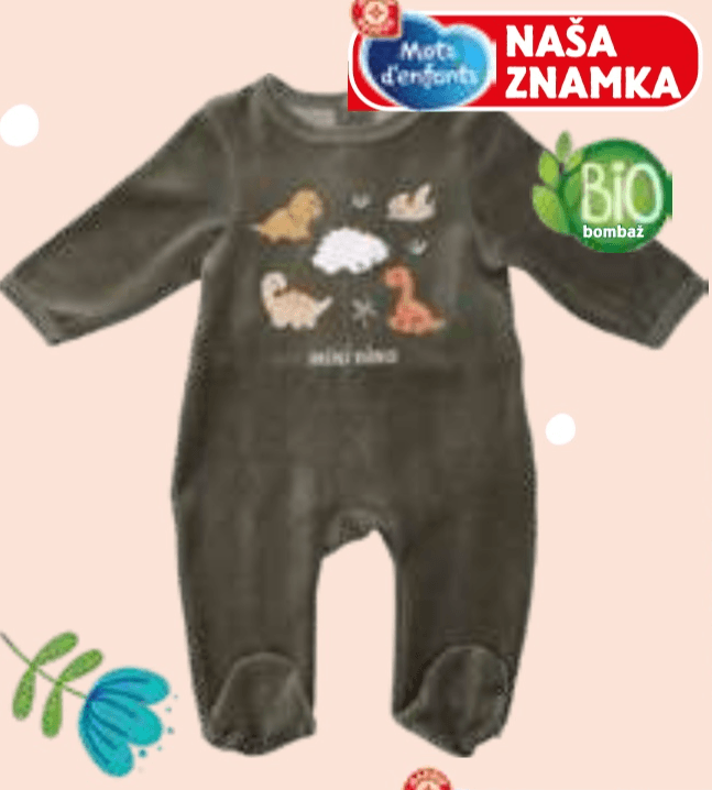 Deški spalni pajac iz velurja - Akcija v trgovini E.Leclerc