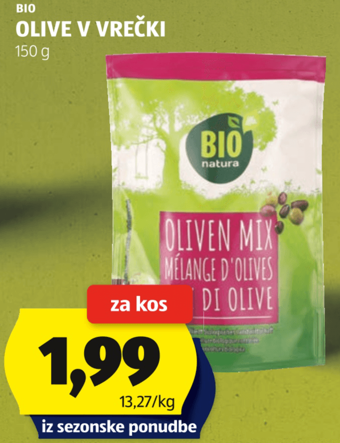 BIO Olive v vrečki 150 g