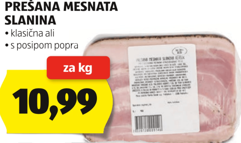 Prešana Mesnata Slanina