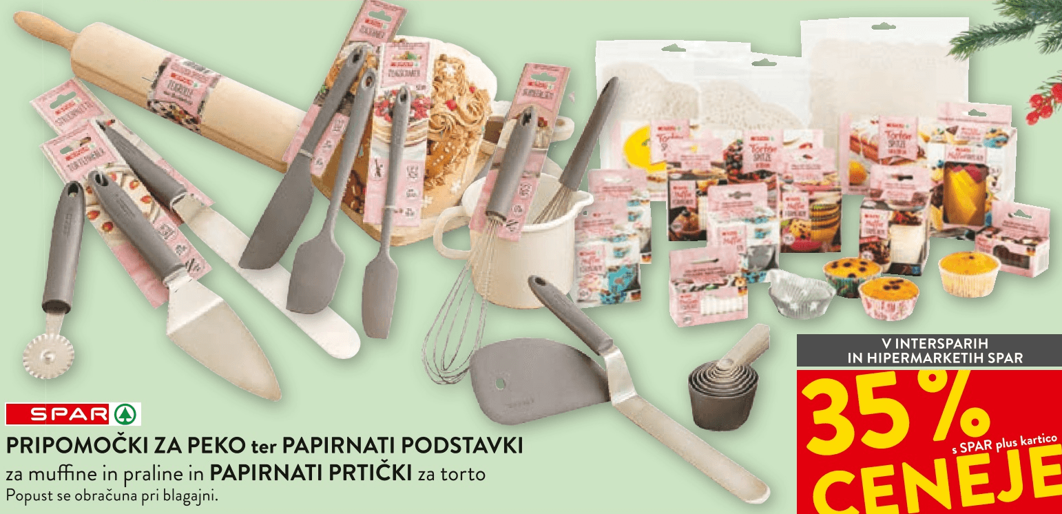 Pripomočki za peko ter papirnati podstavki