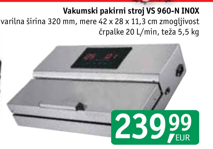 Vakumski pakirni stroj VS 960-N INOX