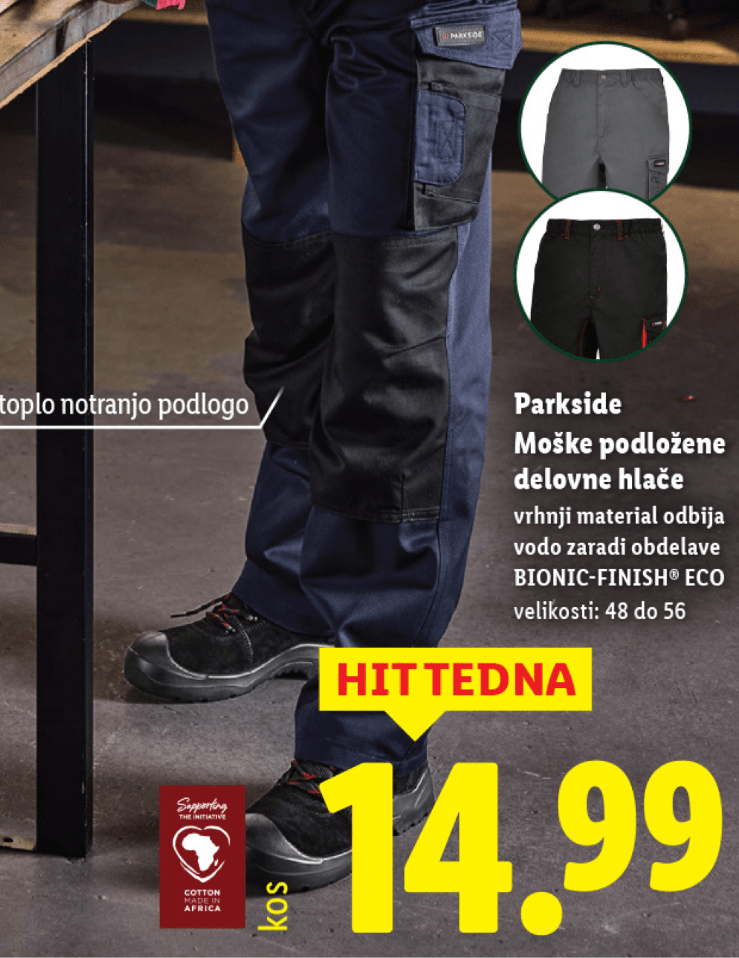 Parkside Moške podložene delovne hlače