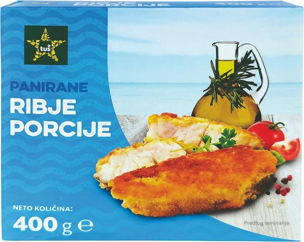 Panirane ribje porcije Tuš 400 g - Akcija v trgovini Tuš