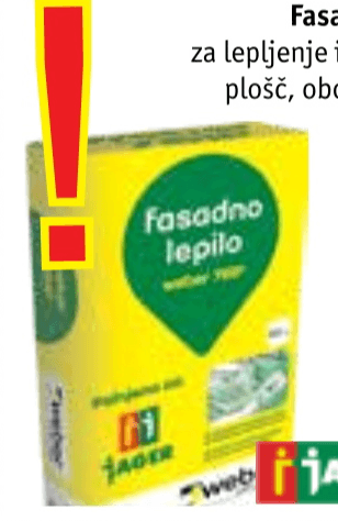 Fasadno lepilo Weber 761P 23 kg - Akcija v trgovini Jager