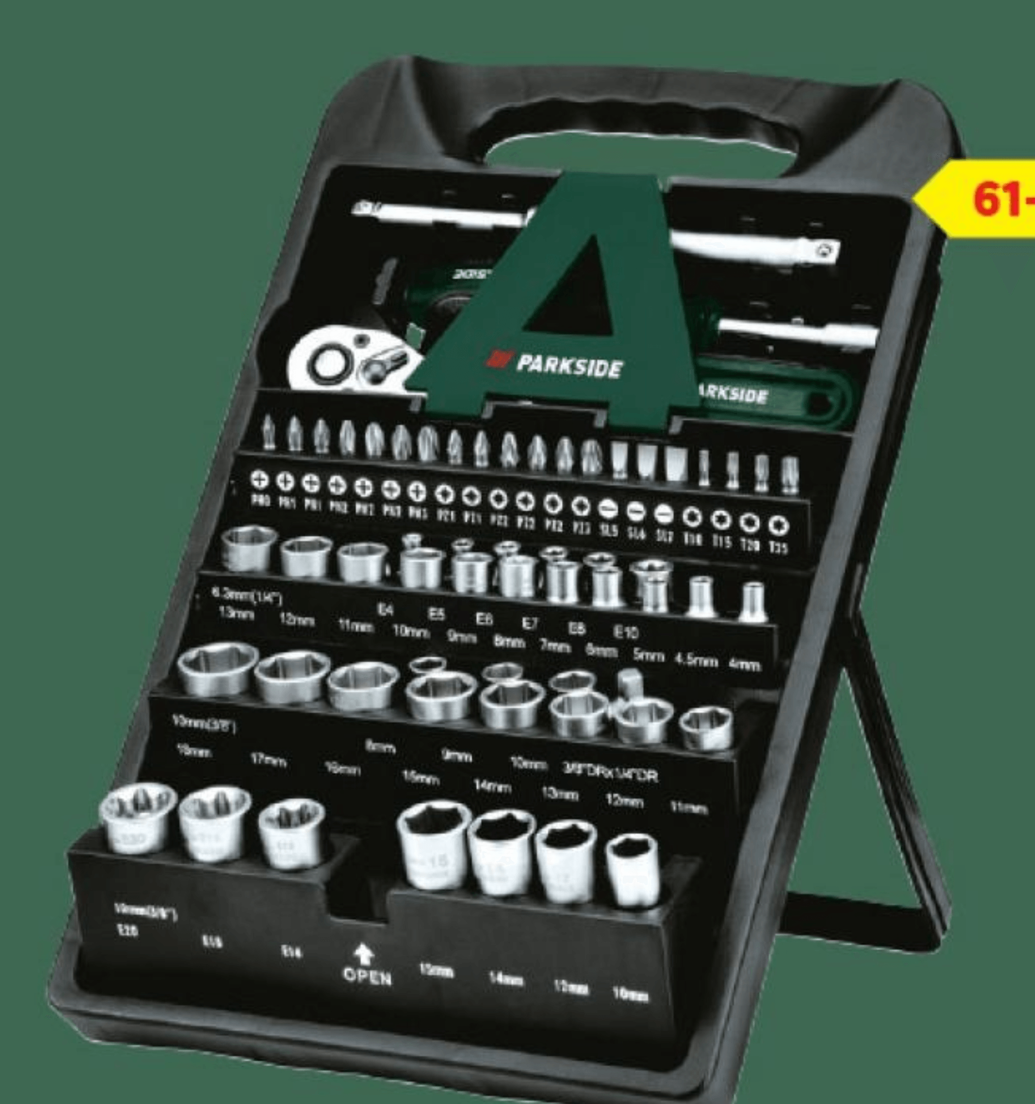 PARKSIDE Komplet nasadnih ključev 61-delni