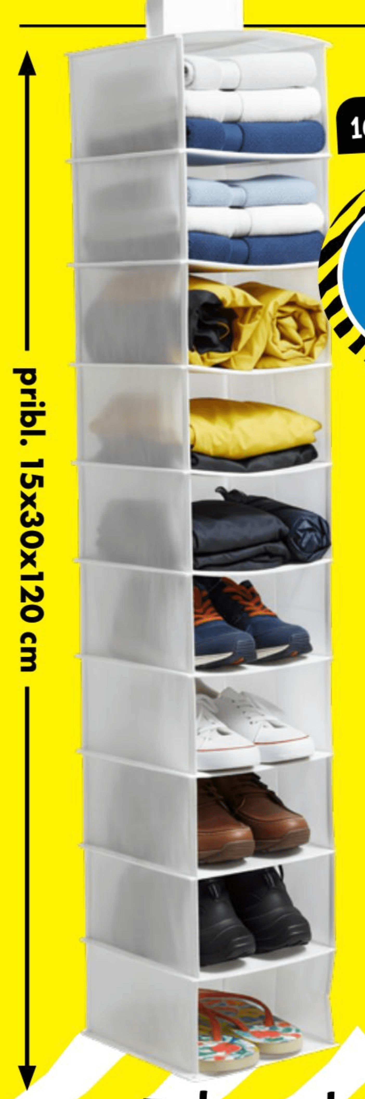 Viseči organizator 10 predalov - Akcija v trgovini Tedi