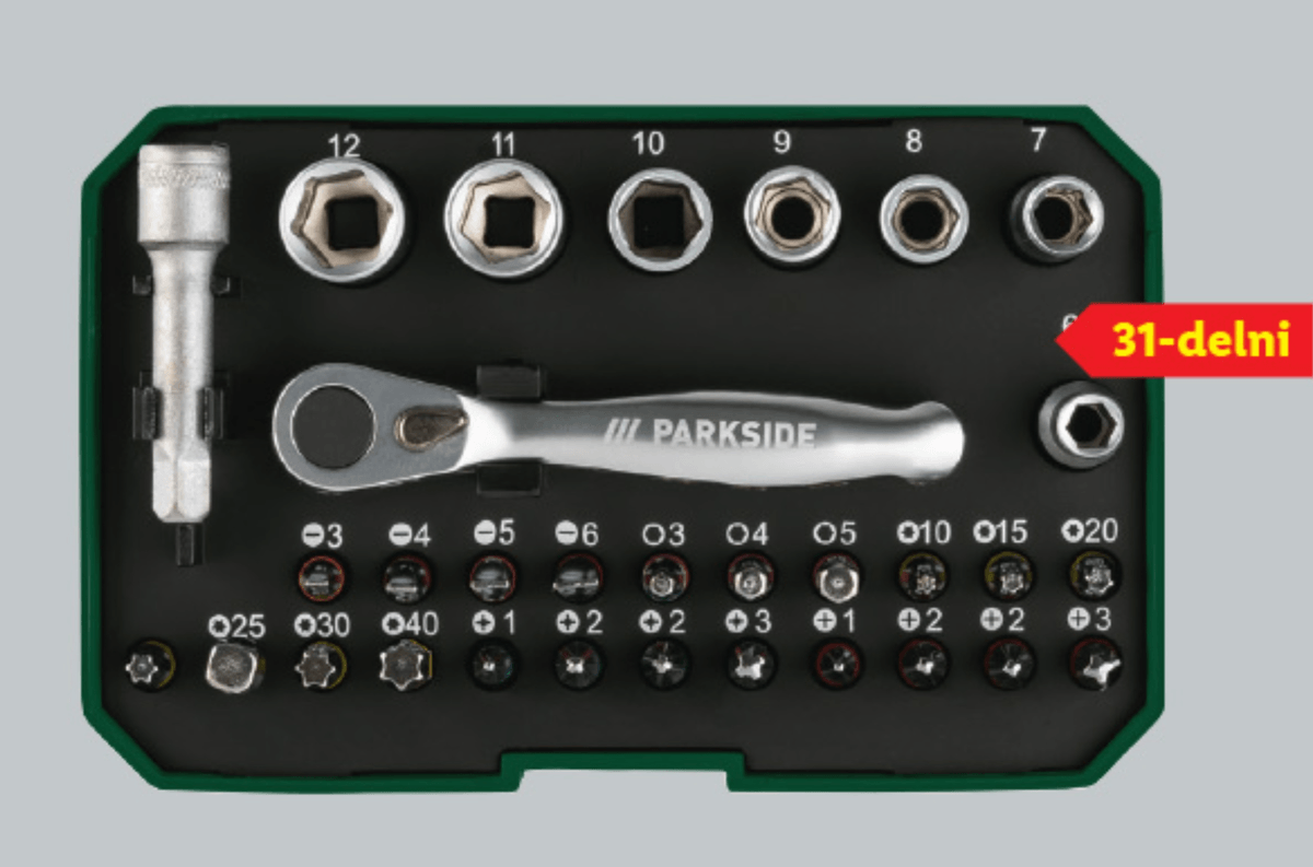 PARKSIDE Komplet nasadnih ključev 31-delni - Akcija v trgovini Lidl