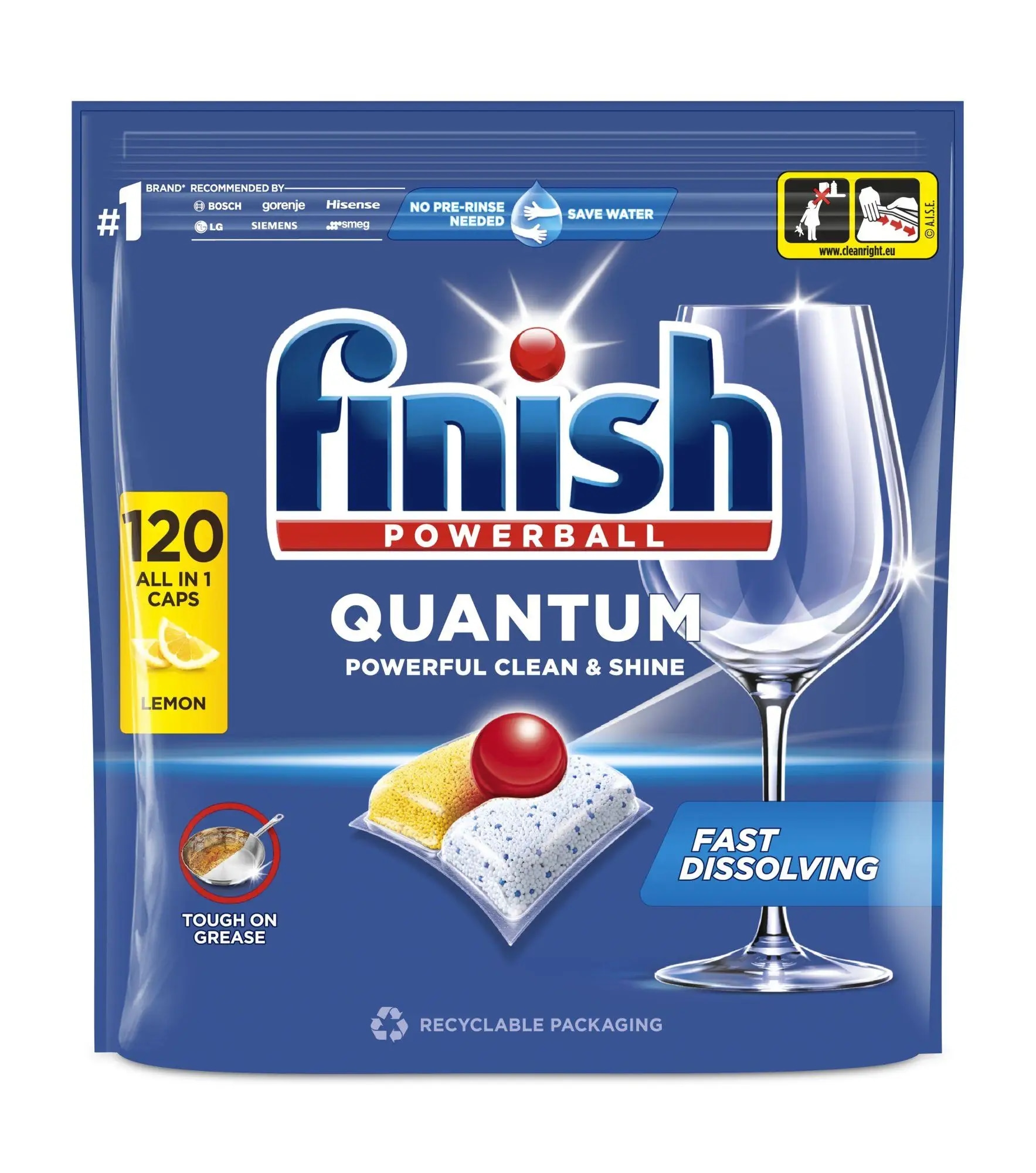 Finish Powerball Quantum All in 1 Lemon Sparkle 120 kapsul