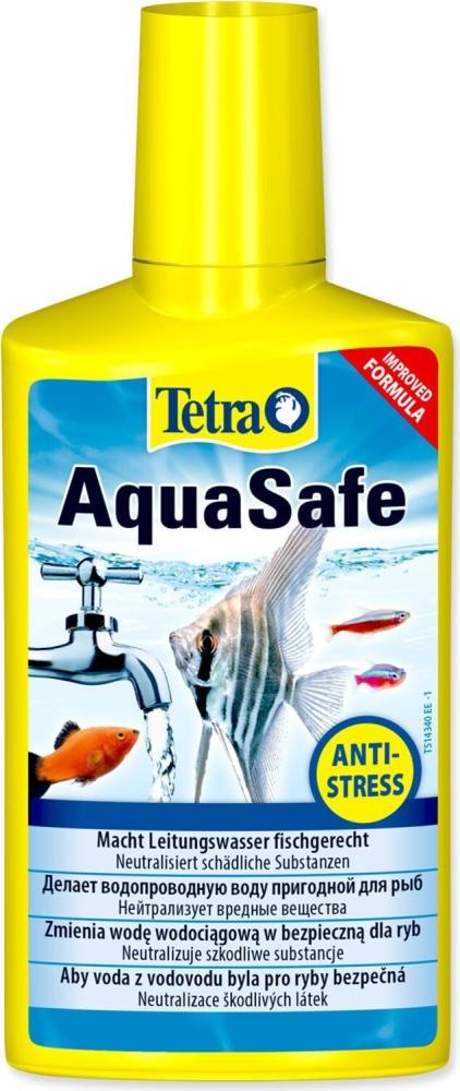 Komplet izdelkov za pripravo vode Tetra TONIK ZA PRIPRAVO VODE TETRA AQUA SAFE 250ML + TEST ZA TESTIRANJE VODE V AKVARIJU TETRA 25 LISTIČEV