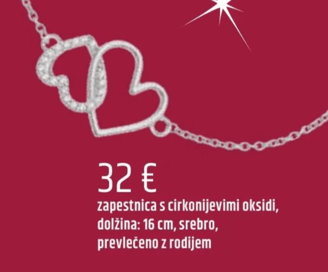 Zapestnica s cirkonijevimi oksidi - Akcija v trgovini E.Leclerc