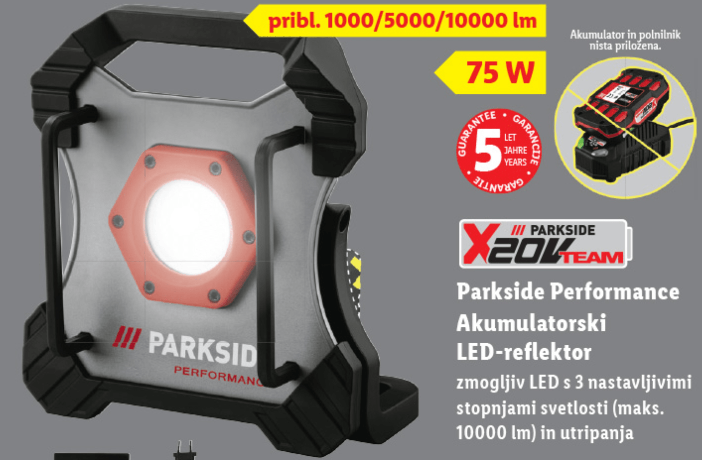 Parkside Performance Akumulatorski LED-reflektor