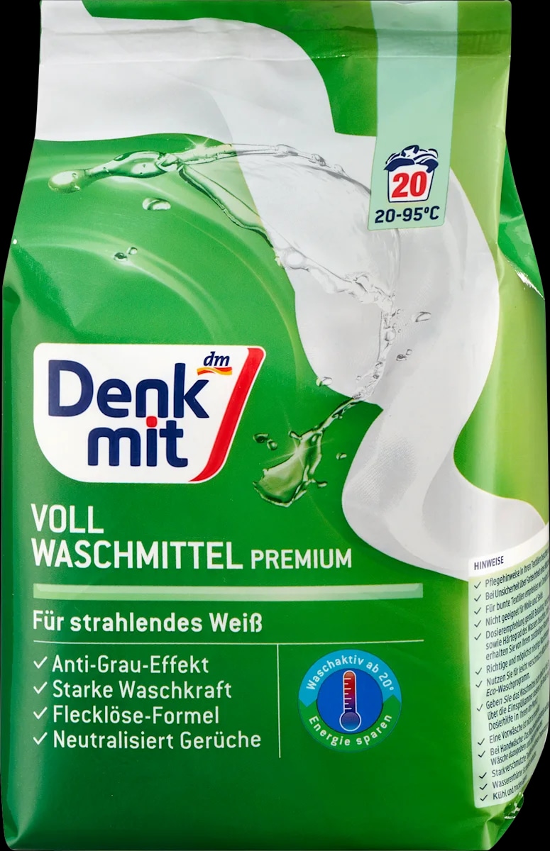 Denkmit Premium prašek za pranje belega perila za 20 pranj