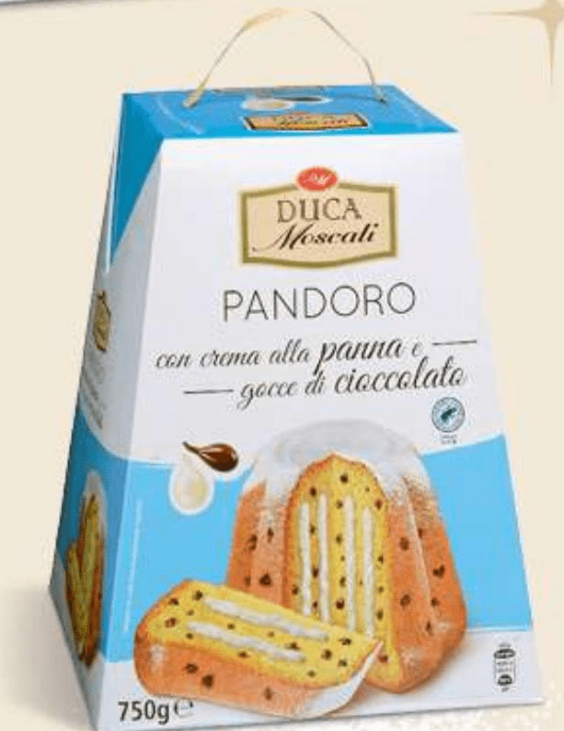 Duca Moscati Pecivo Pandoro s smetanovo kremo in čokoladnimi kapljicami 750 g