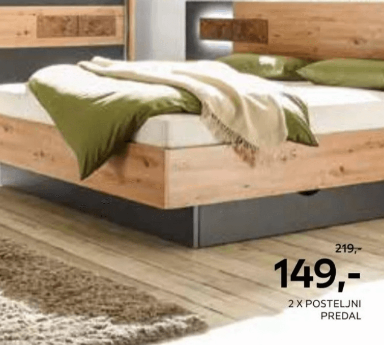 Set 2 X posteljni predal