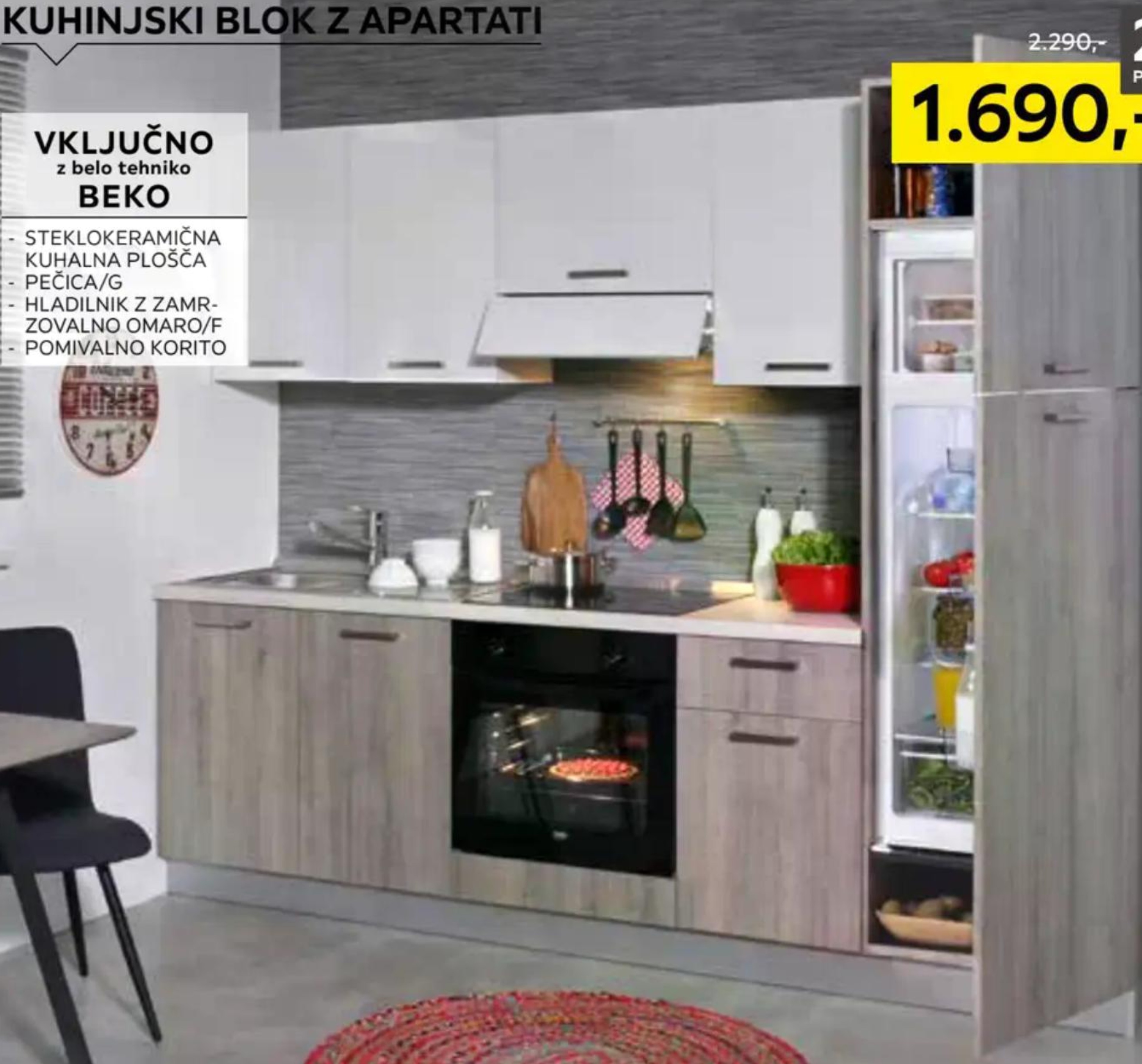 Kuhinjski blok z aparati - Akcija v trgovini Lesnina