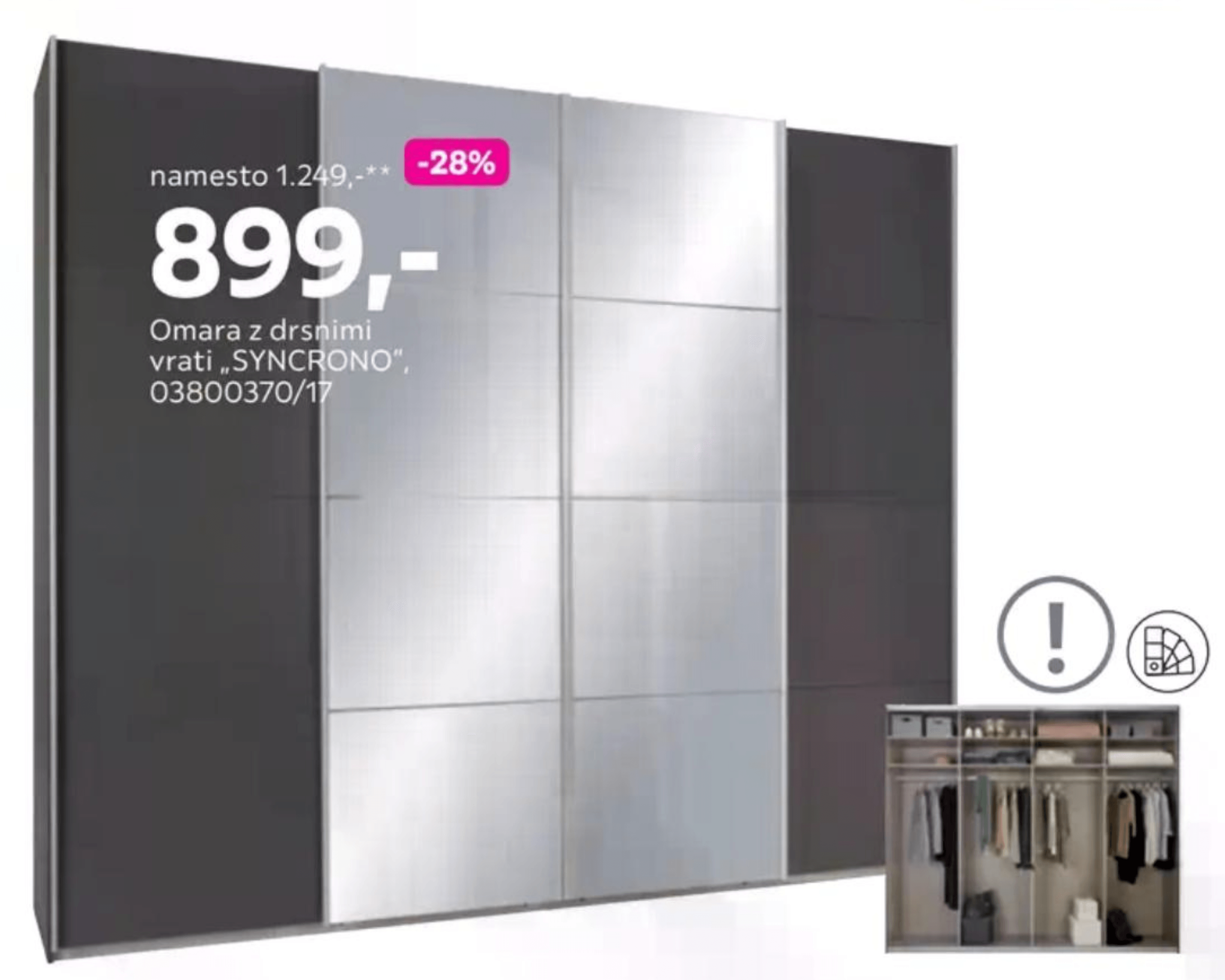 Omara z drsnimi vrati „SYNCRONO"