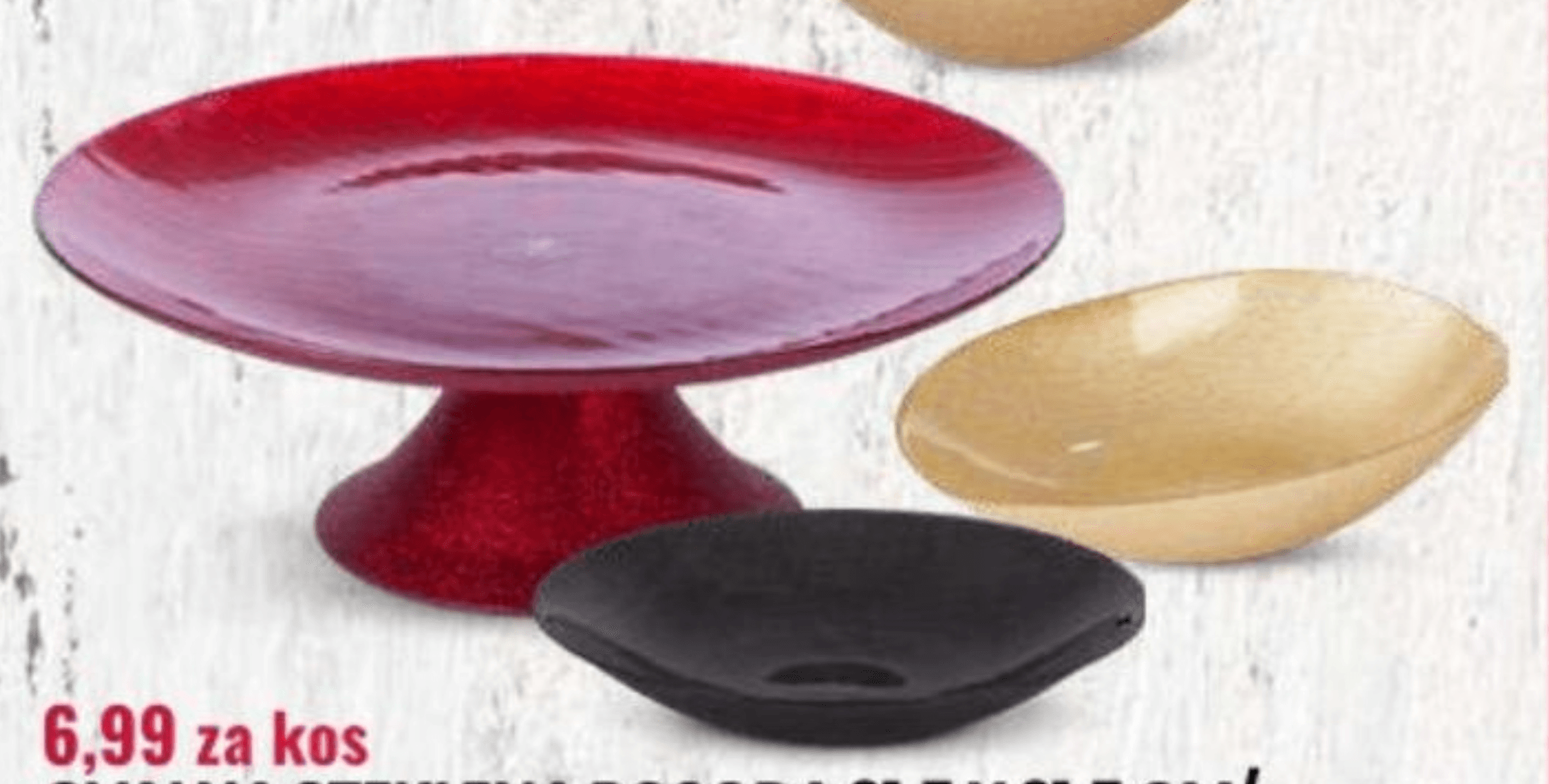 Ovalna steklena posoda / Stekleni servirni krožnik / Okrogla steklena posoda