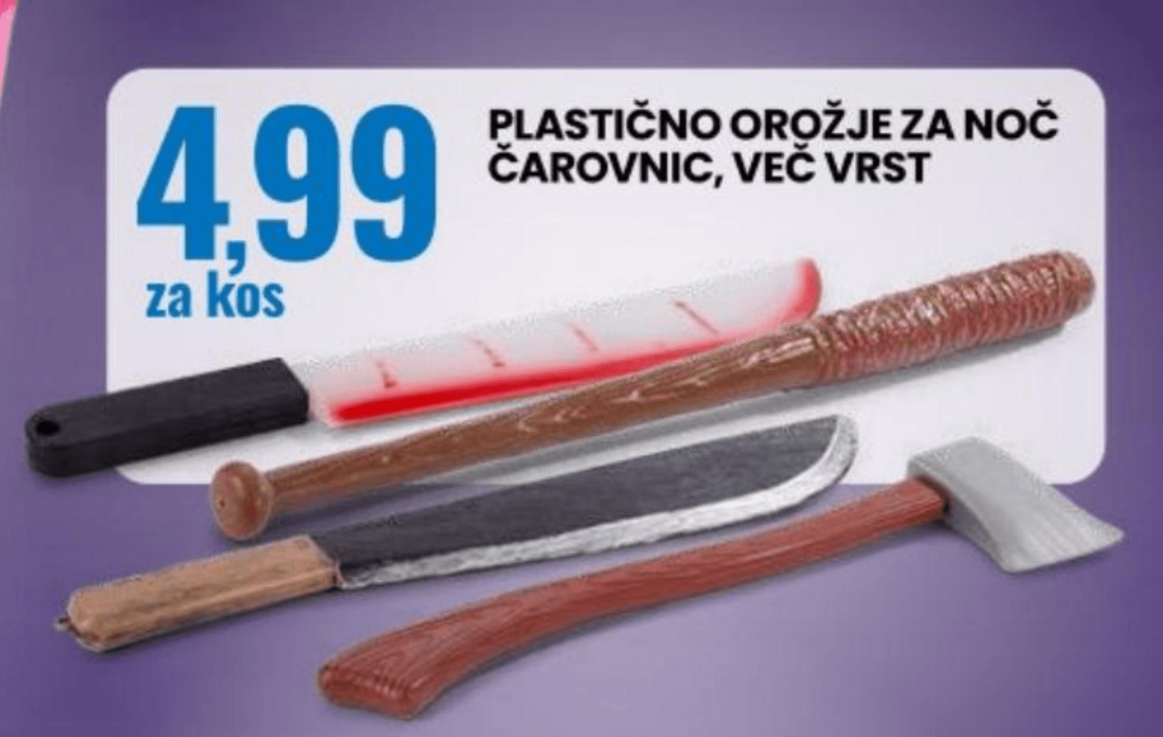 Plastično orožje za noč čarovnic