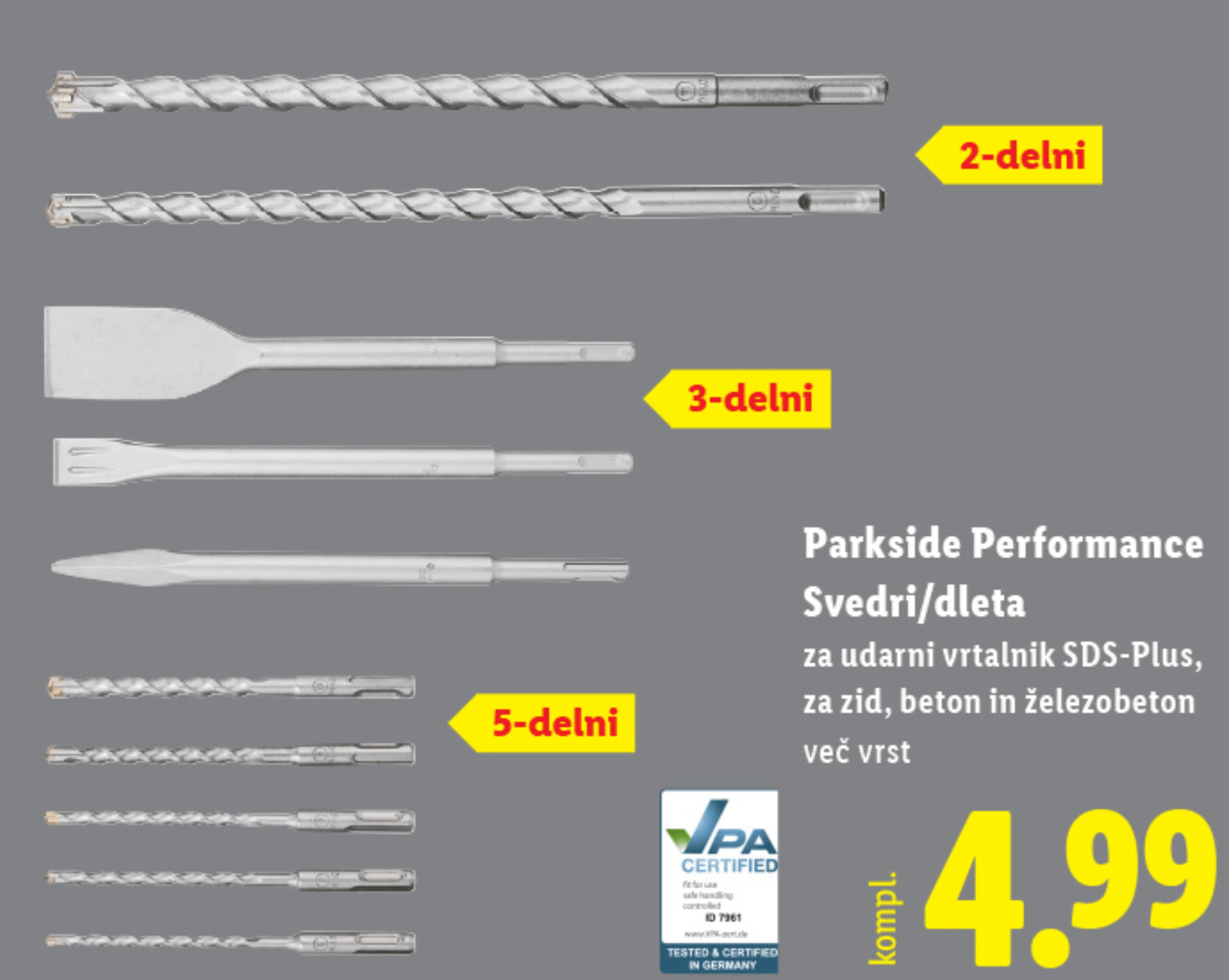 Parkside Performance Svedri/dleta 2-delni PARKSIDE®
