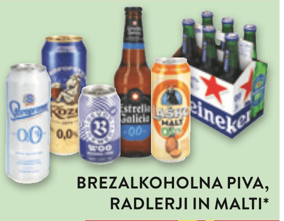 Brezalkoholna piva, radlerji in malti