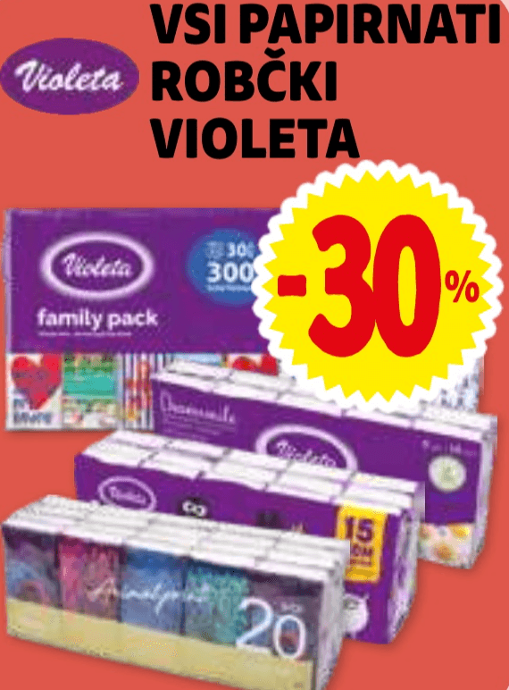 Vlažen toaletni papir Violeta 2x 60 kosov