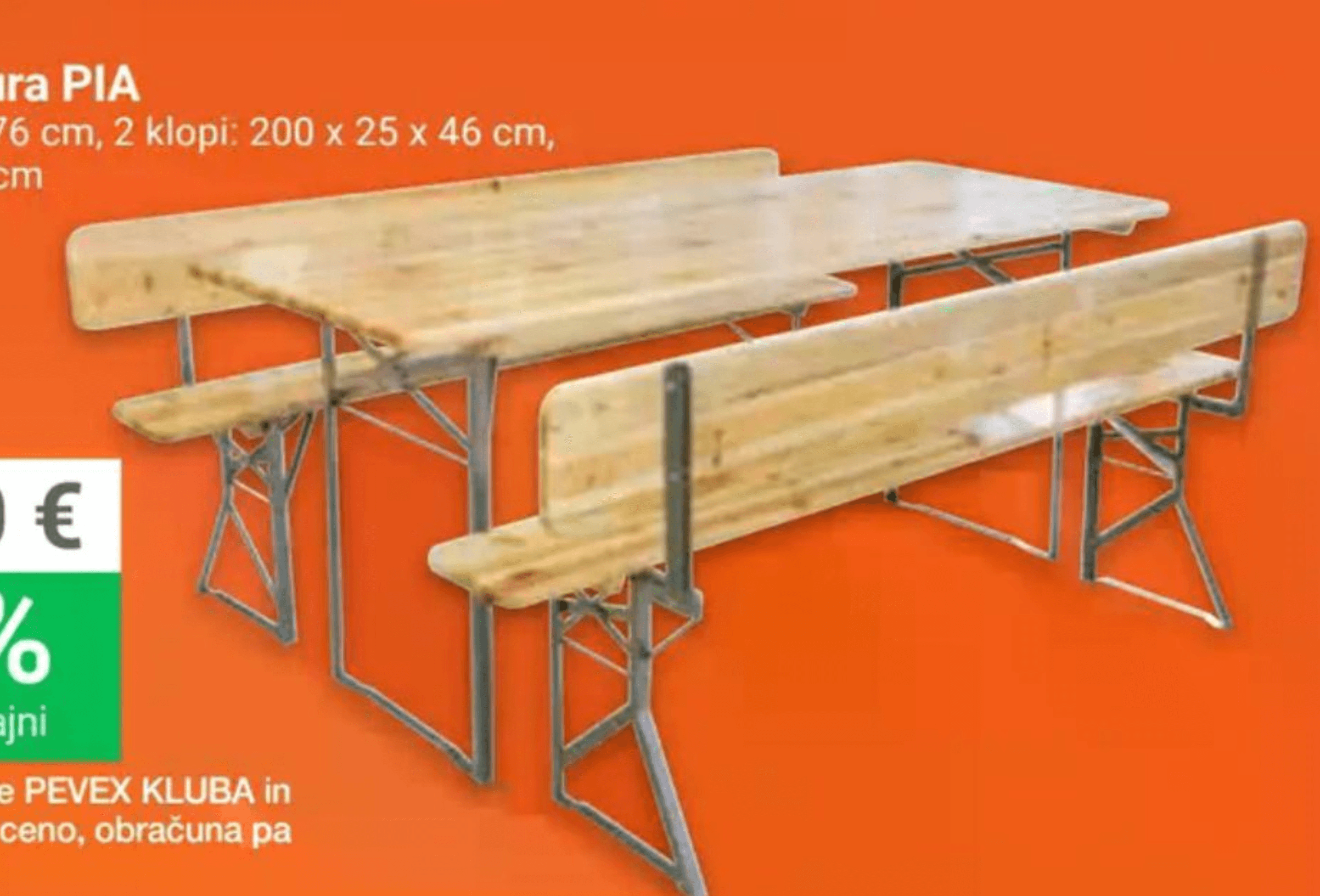 Pivska garnitura PIA - Akcija v trgovini Pevex