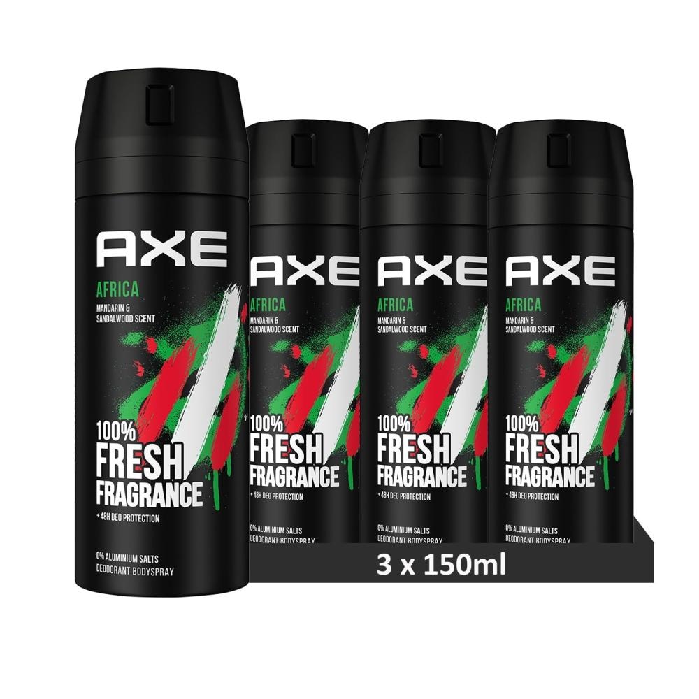 Axe Africa deodorant 2 x 150 ml ali 2 x 400 ml
