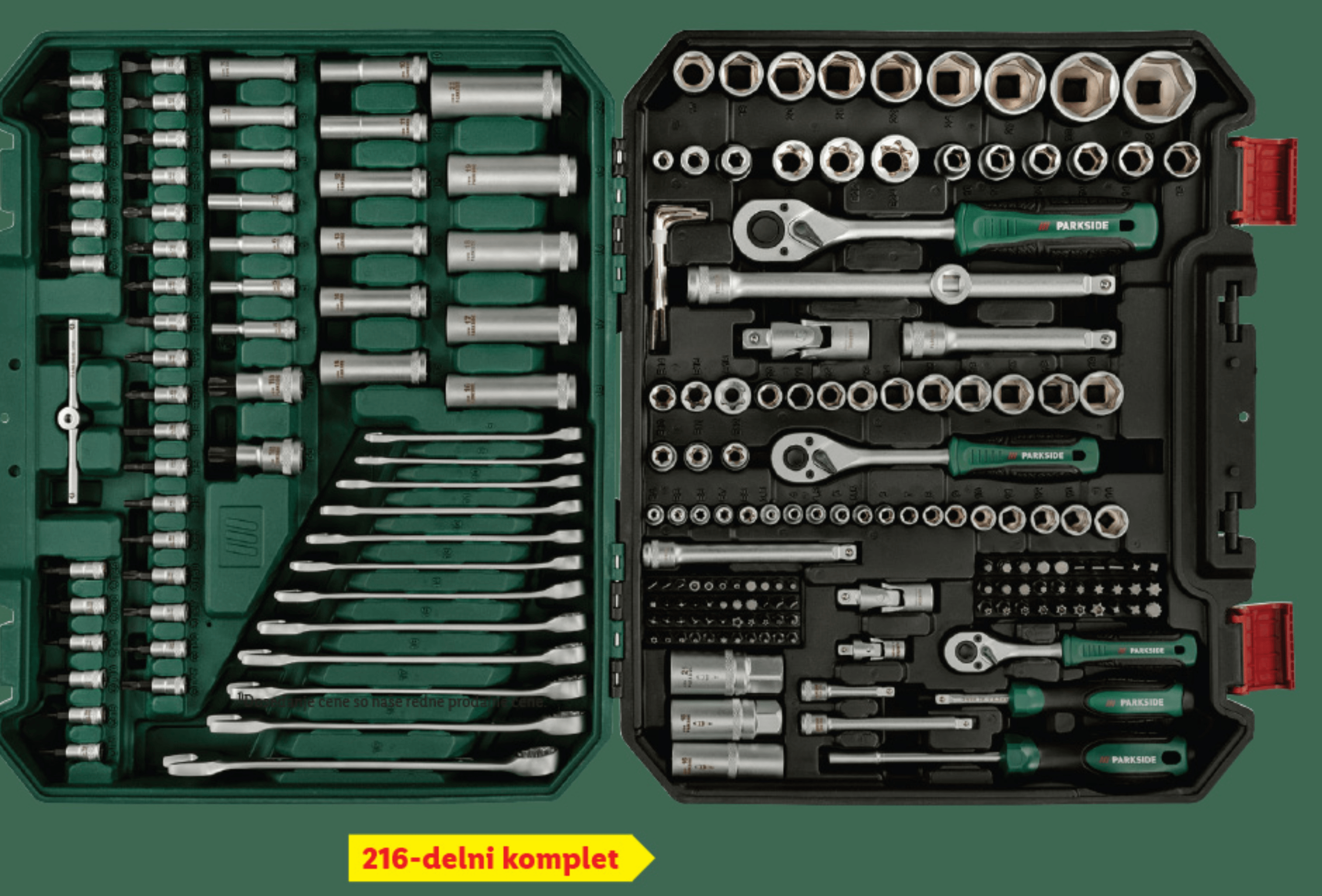 Parkside Komplet nasadnih ključev 216-delni komplet PARKSIDE®