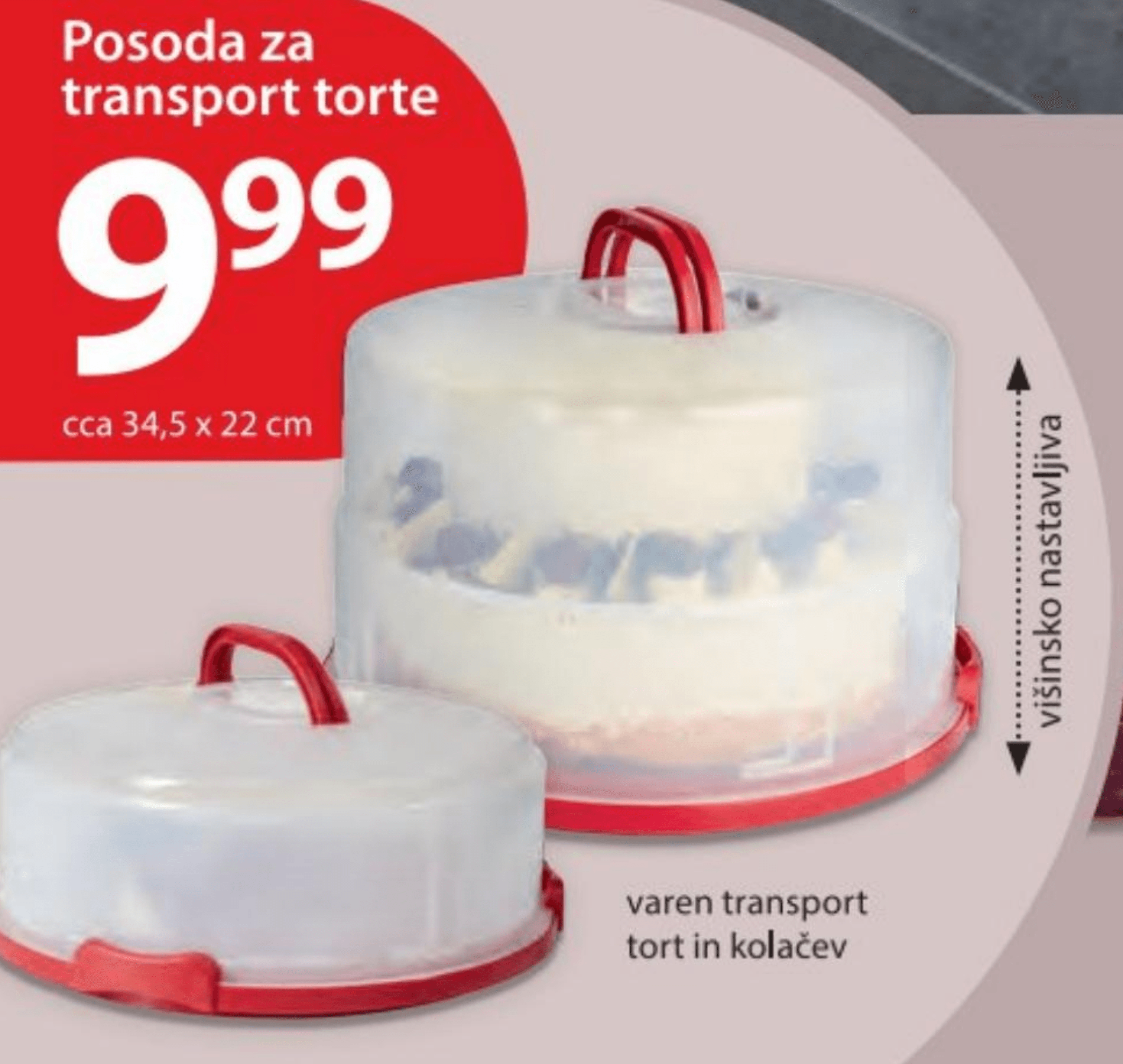Posoda za transport torte